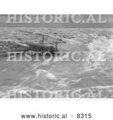 Historical Photo of Broken Fish Weir 1923 - Black and White Version by Al