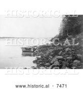 Historical Photo of Bull Boat of the Hidatsa Indians 1908 - Black and White by Al