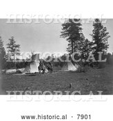 October 16th, 2013: Historical Photo of Camp of the Root Diggers 1909 - Black and White by Al