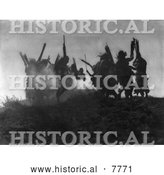 Historical Photo of Ceremonial Dance 1914 - Black and White by Al