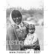Historical Photo of Chemehuevi Indian Mother and Child 1907 - Black and White by Al