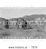 December 6th, 2013: Historical Photo of Cheyenne Indian Dancers with Tripod 1910 - Black and White by Al