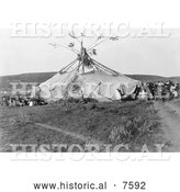 December 1st, 2013: Historical Photo of Cheyenne Indian Sun Dance 1910 - Black and White by Al