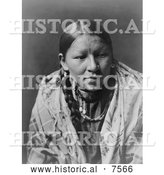Historical Photo of Cheyenne Native American Woman 1910 - Black and White by Al