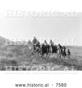 Historical Photo of Cheyenne Natives on Horseback 1910 - Black and White by Al