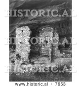 November 24th, 2013: Historical Photo of Cliff Ruins near Fort Wingate, New Mexico - Black and White by Al
