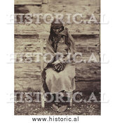 December 24th, 2013: Historical Photo of Colville Indian Woman Holding Baby 1861 - Sepia by Al