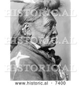 December 13th, 2013: Historical Photo of Crow Indian Man Called Hoop on the Forehead 1908 - Black and White by Al