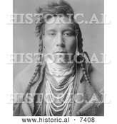December 13th, 2013: Historical Photo of Crow Native American Man, Bird on High Land 1908 - Black and White by Al