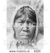 Historical Photo of Cupeno Woman 1924 - Black and White Version by Al
