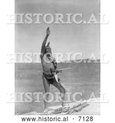 December 13th, 2013: Historical Photo of Dakota Indian Man with Arm Towards Sky 1907 - Black and White by Al