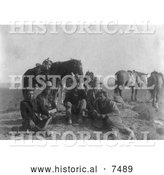 December 13th, 2013: Historical Photo of Edward S. Curtis and Four Apsaroke Indians 1908 - Black and White by Al