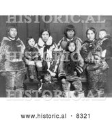 Historical Photo of Esquimaux Group 1904 - Black and White Version by Al