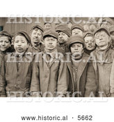 Historical Photo of Exhausted and Dirty Coal Miner Boys Posing for a Portrait in 1911 by Al