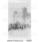 December 13th, 2013: Historical Photo of Feast Day at San Estevan Del Rey Mission, Acoma Indians 1890 - Black and White by Al