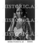Historical Photo of Female Jicarilla Child - Native American Indian - Black and White Version by Al