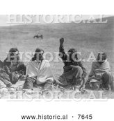 November 25th, 2013: Historical Photo of Four Atsina Men 1908 - Black and White by Al