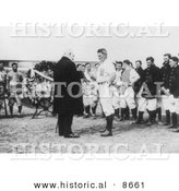 Historical Photo of Frank Farrell, Yankee President, Making a Presentation to Harry Wolverton, 1912 - Black and White Version by Al