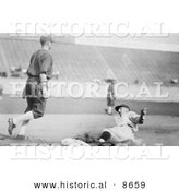 Historical Photo of Goose Goslin Sliding to Third Base During a Baseball Game, 1925 - Black and White Version by Al