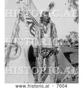 December 13th, 2013: Historical Photo of Grey Eagle with Tipi 1900 - Black and White by Al