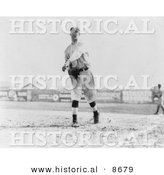 Historical Photo of Hal Chase Throwing a Baseball, 1911 - Black and White Version by Al