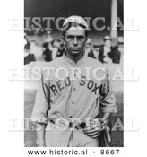 Historical Photo of Harry Bartholomew Hooper of the Boston Red Sox Baseball Team in Uniform, 1914 - Black and White Version by Al
