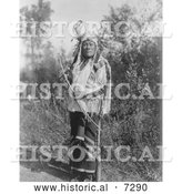 December 13th, 2013: Historical Photo of Hidatsa Indian Named Long Time Dog 1908 - Black and White by Al