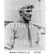 Historical Photo of Honus Wagner, Pittsburgh Pirates Baseball Shortstop, 1913 - Black and White Version by Al