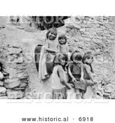 Historical Photo of Hopi Indian Children - Black and White Version by Al