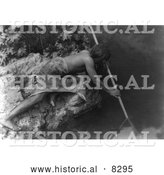 Historical Photo of Hupa Fisherman 1923 - Black and White Version by Al