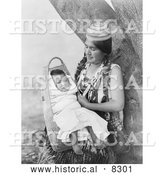 Historical Photo of Hupa Mother 1923 - Black and White Version by Al