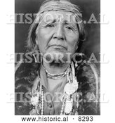 Historical Photo of Hupa Woman - Black and White Version by Al