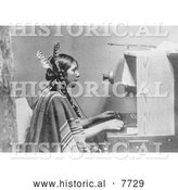 Historical Photo of Indian Telephone Operator 1925 - Black and White by Al