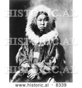 Historical Photo of Inuit Eskimo Portrait 1903 - Black and White by Al