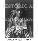 Historical Photo of Jicarilla Apache Girl 1905 - Black and White by Al