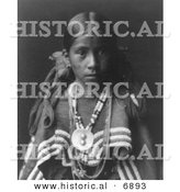 Historical Photo of Jicarilla Apache Indian Girl - Black and White Version by Al