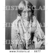 Historical Photo of Jicarilla Indian Girl 1905 - Black and White Version by Al