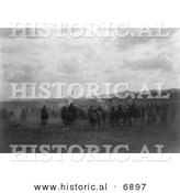 Historical Photo of Jicarilla Native American Indian Fiesta - Black and White Version by Al