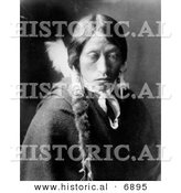 Historical Photo of Jicarilla Native American Indian Man - Black and White Version by Al