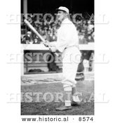 Historical Photo of Jim Thorpe of the Giants, Standing with a Baseball Bat at Polo Grounds - Black and White Version by Al
