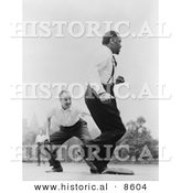 Historical Photo of Jose Ferrer and Paul Robeson Playing Baseball - Black and White Version by Al