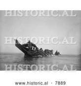 Historical Photo of Kwakiutl Wedding Canoes 1914 - Black and White by Al