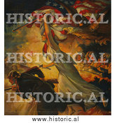 January 1st, 2014: Historical Photo of Liberty and Soldiers During Battle - Vintage Military War Poster by Al