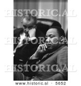 Historical Photo of Lyndon B. Johnson Sitting with Martin Luther King Jr. - Black and White Version by Al