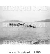 Historical Photo of Makah Indian Whalers 1910 - Black and White by Al