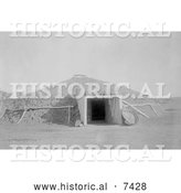December 13th, 2013: Historical Photo of Mandan Indian Earthen Lodge 1908 - Black and White by Al