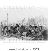 December 13th, 2013: Historical Photo of Mandan Indians Performing a Bison Dance - Black and White by Al