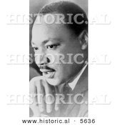 Historical Photo of Martin Luther King Jr. Portrait - Black and White Version by Al