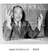 Historical Photo of Martin Luther King Jr. Sitting Behind a Desk - Black and White Version by Al