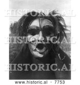 Historical Photo of Mask of Tsunukwalahl 1914 - Black and White by Al
